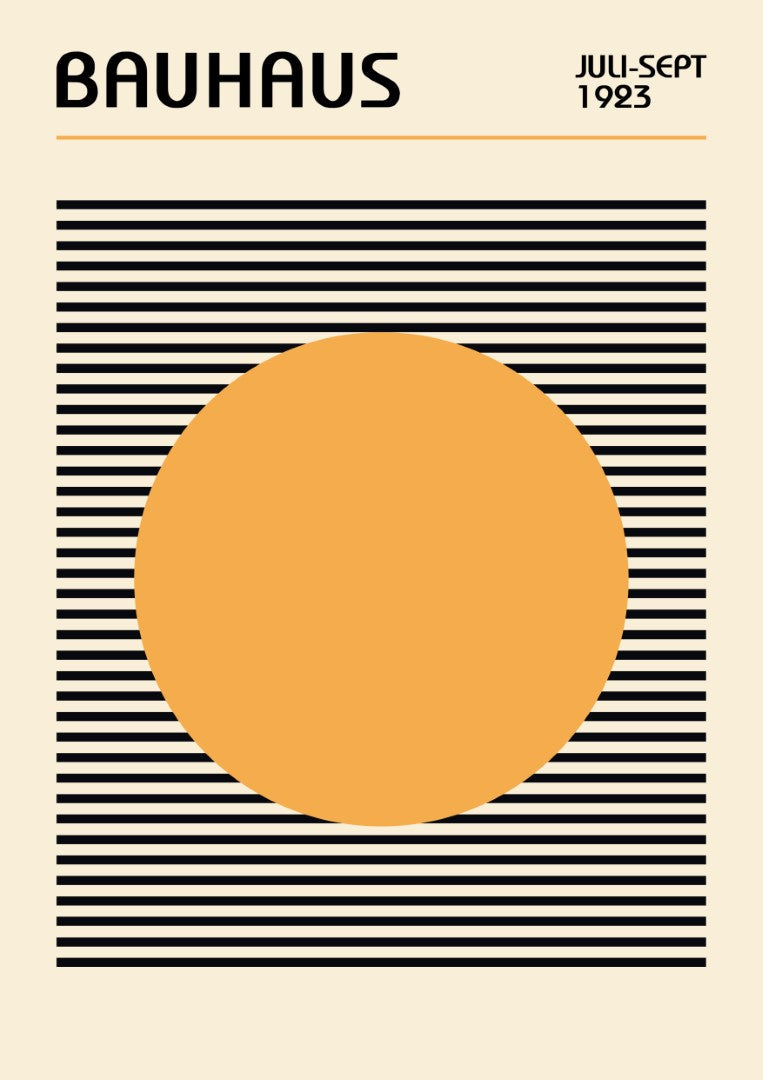Bauhaus Circle With Lines Plakat - plakatstore