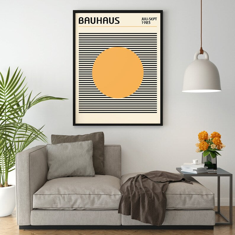 Bauhaus Circle With Lines Plakat - plakatstore