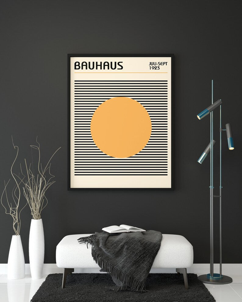 Bauhaus Circle With Lines Plakat - plakatstore