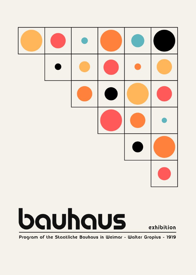 Bauhaus Circles in Squares Plakat - plakatstore