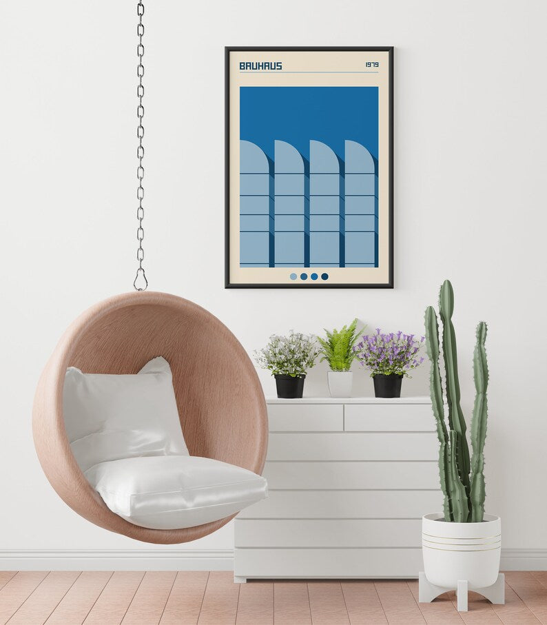 Bauhaus Dark Blue Plakat - plakatstore