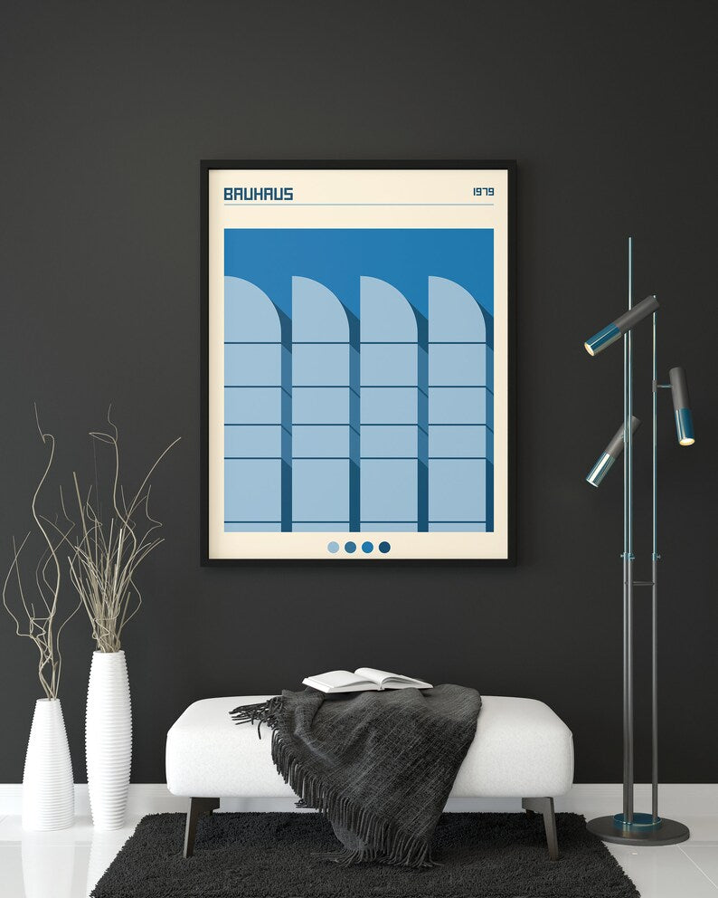 Bauhaus Dark Blue Plakat - plakatstore