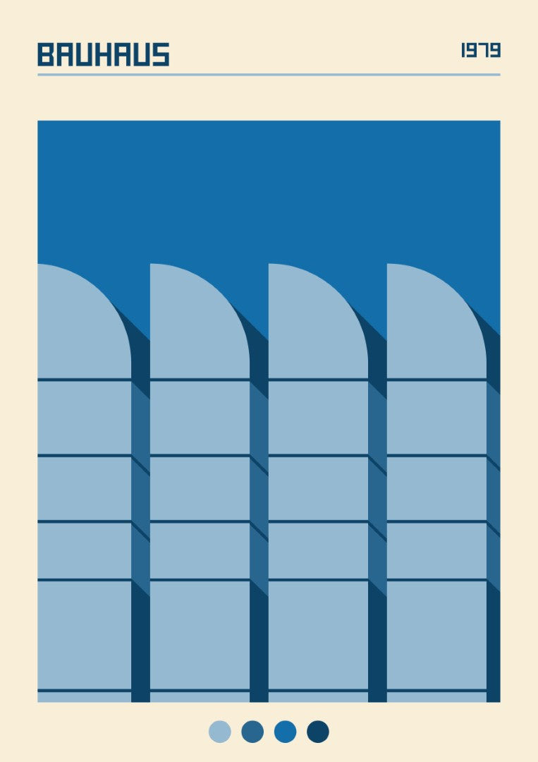 Bauhaus Dark Blue Plakat - plakatstore