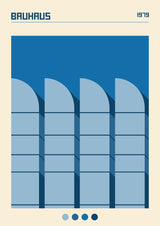 Bauhaus Dark Blue Plakat