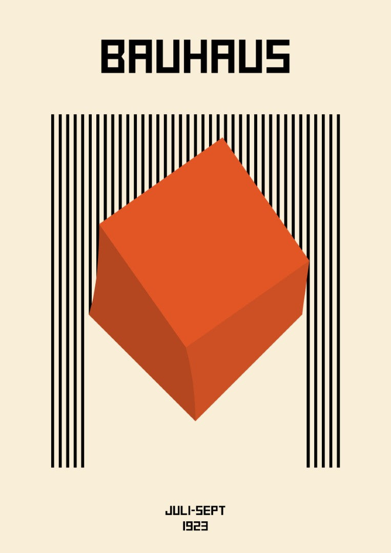 Bauhaus Orange Square Plakat - plakatstore