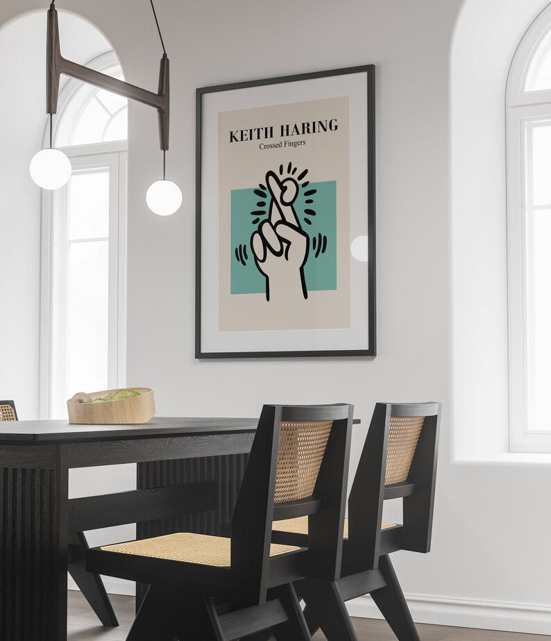 Keith Haring Crossed Fingers Plakat - plakatstore