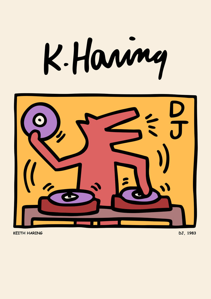 Keith Haring DJ Dog Plakat - plakatstore