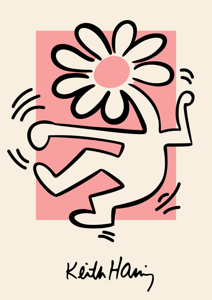 Keith Haring Dancing Flower Plakat - plakatstore