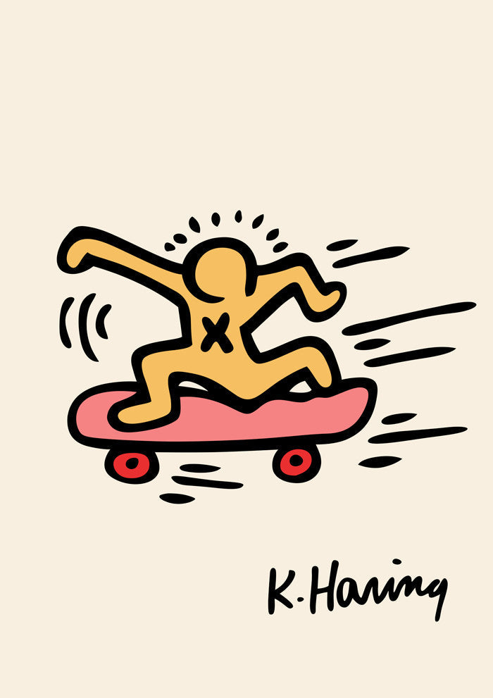 Keith Haring Skateboarding Plakat - plakatstore