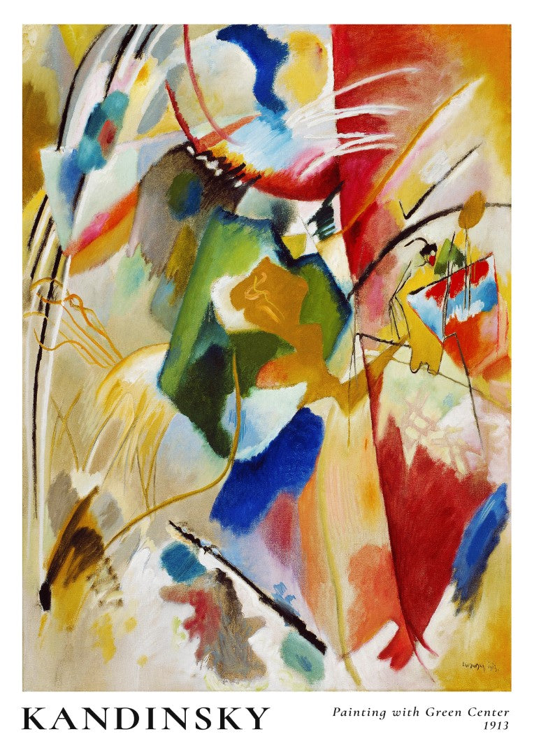 Wassily Kandinsky Painting with Green Center Plakat