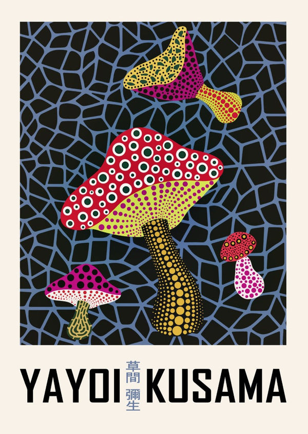 Yayoi Kusama Mushrooms Alternative Plakat