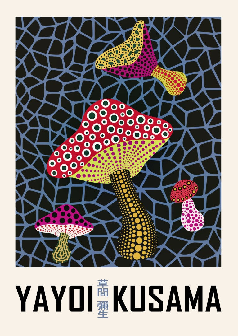 Yayoi Kusama Mushrooms Alternative Plakat