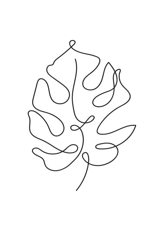Leaf Line Art Plakat - plakatstore