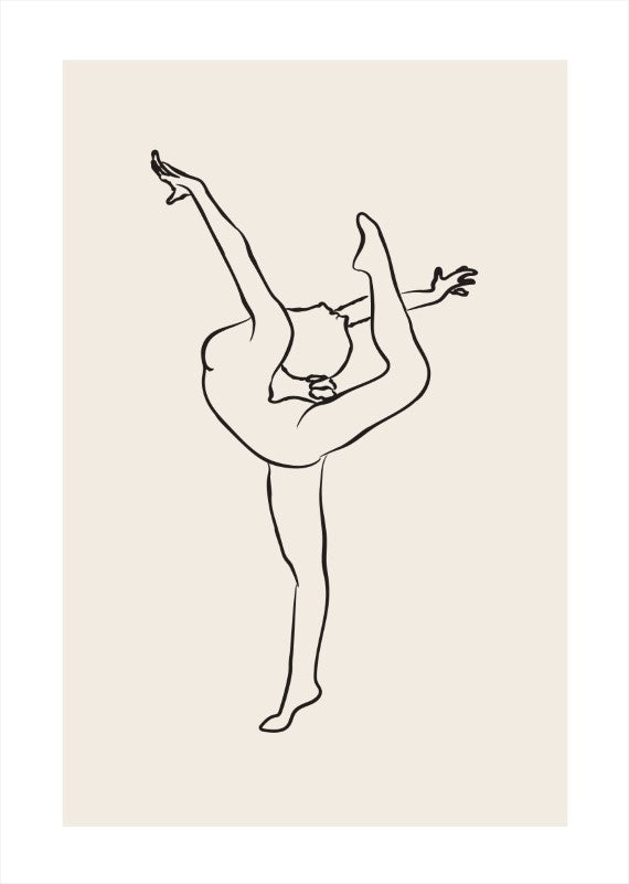 Ballerina Line Art Plakat - plakatstore