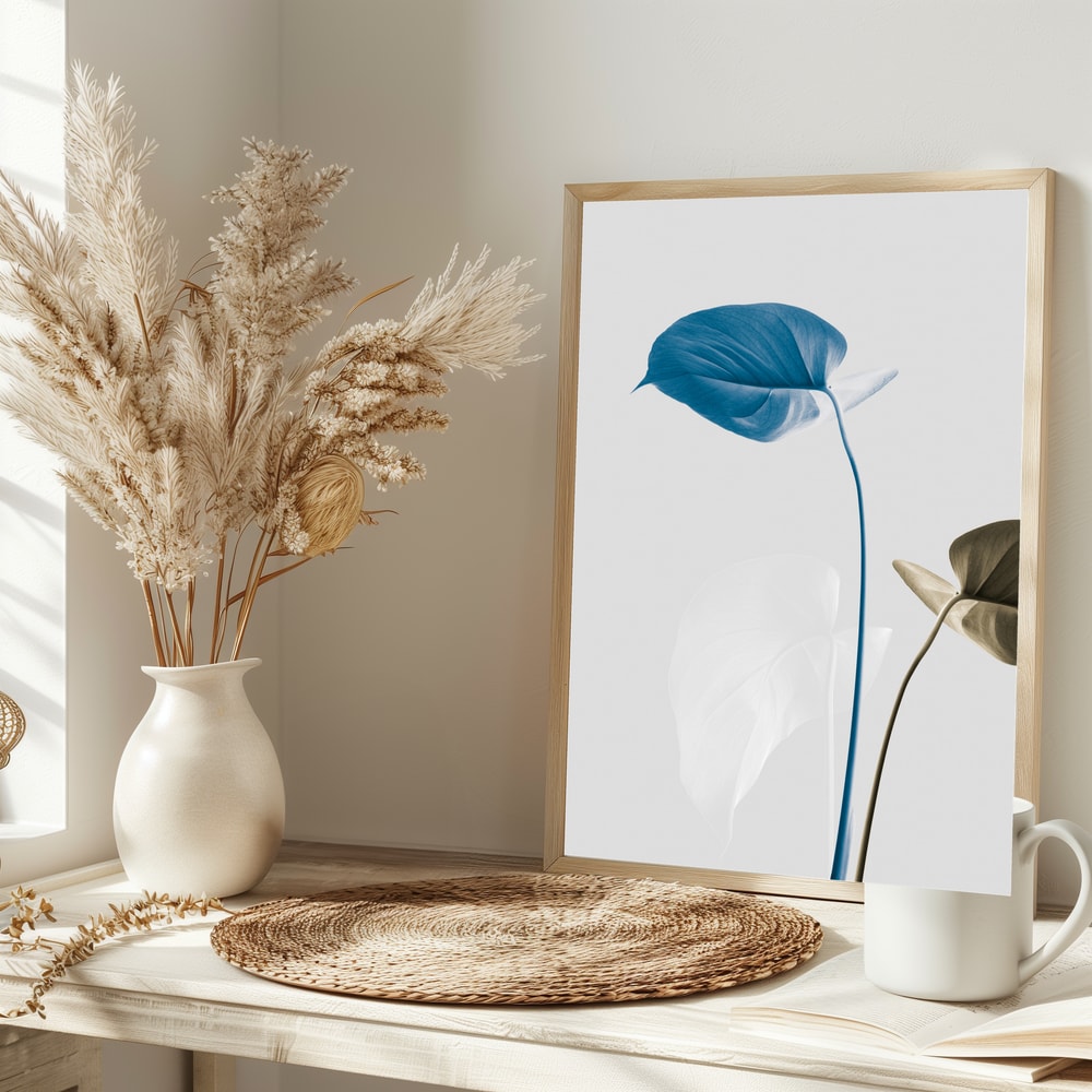 Serene Blue Leaves