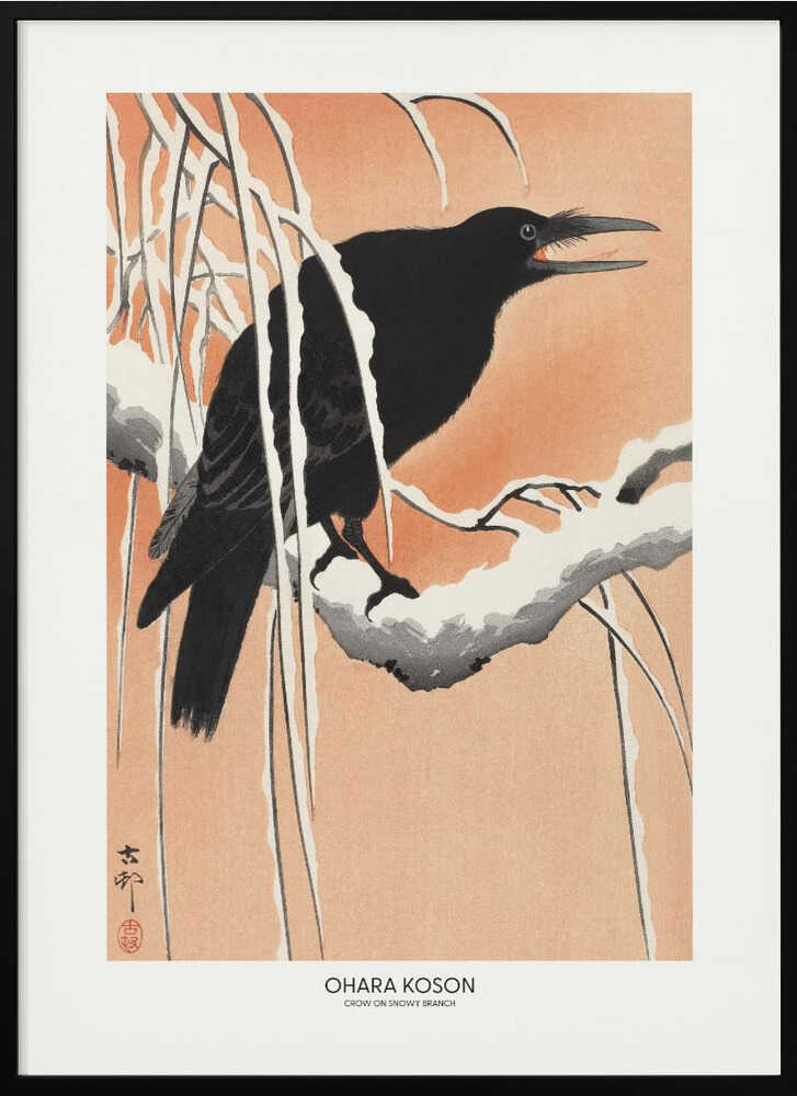 Crow On Snowy Branch