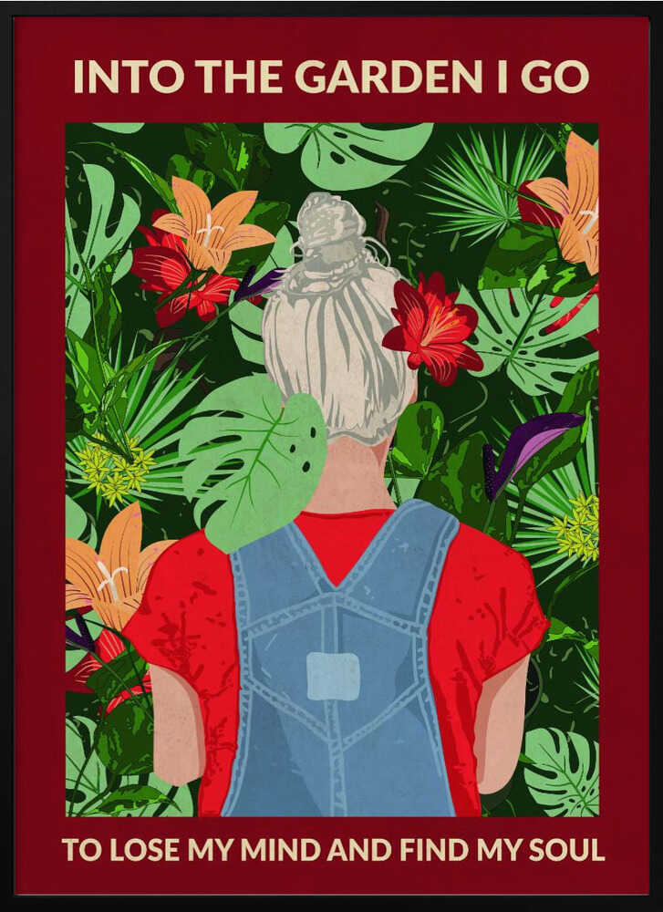 Into the Garden (grey &amp; Burgundy)