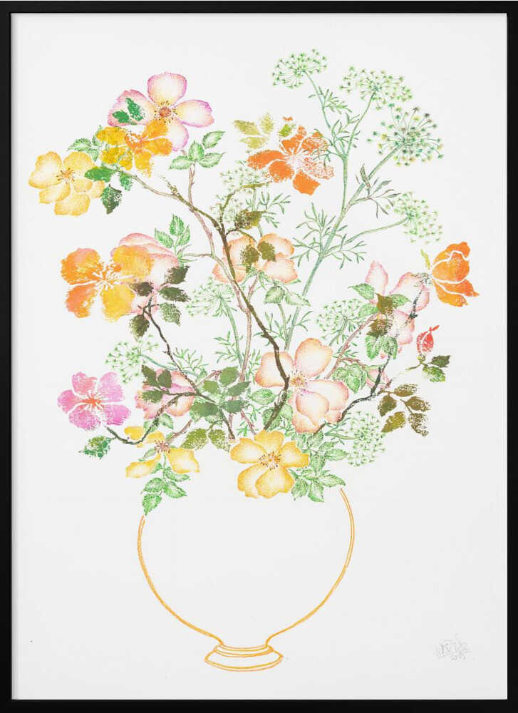 Colorful Wild Rose Vase