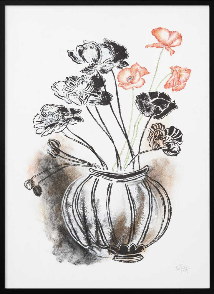 Elegant Poppies In Vase