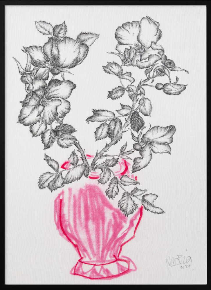 Wild Roses Pink Vase