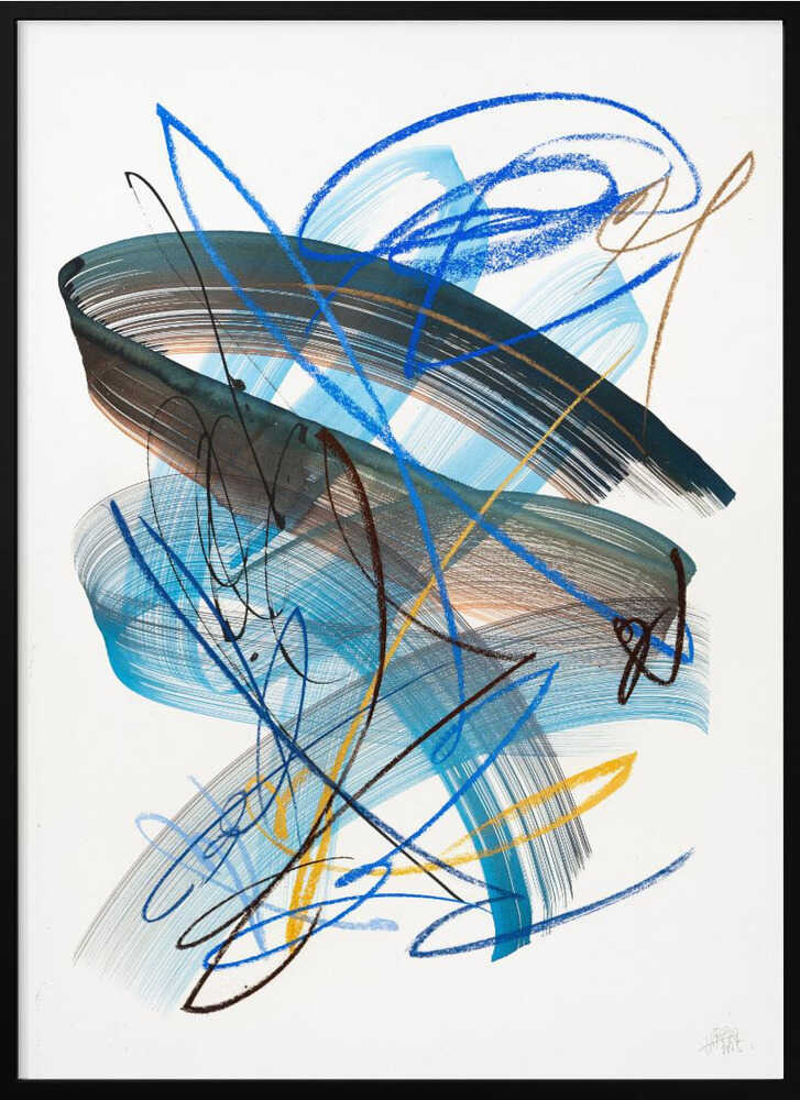 Dynamic Blue Strokes