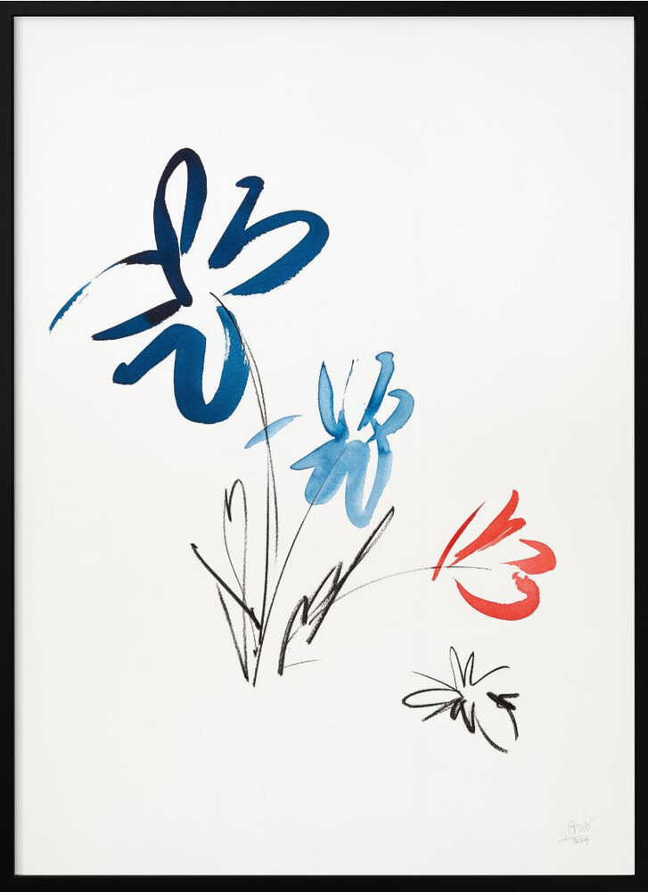 Abstract Brushstroke Flowers