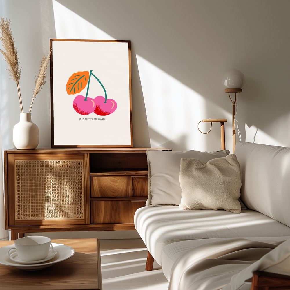 Pink Cherries Illustration