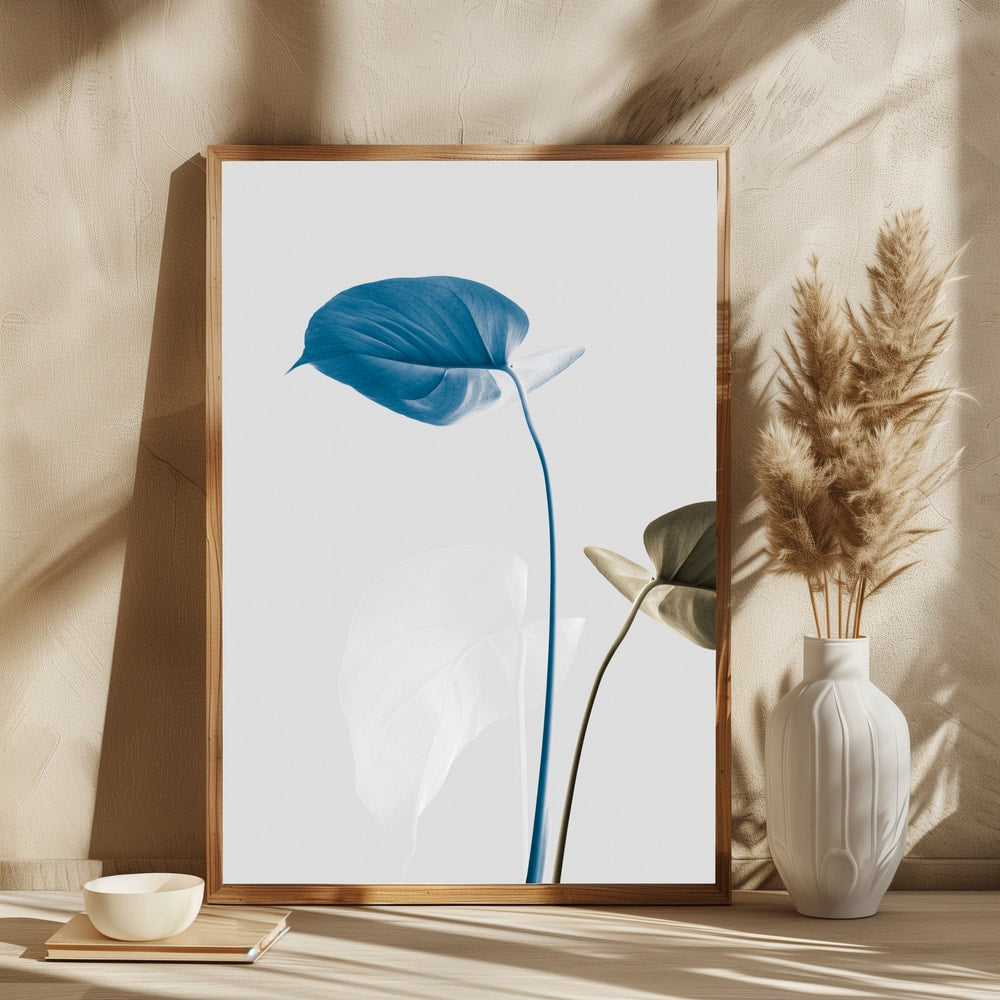 Serene Blue Leaves