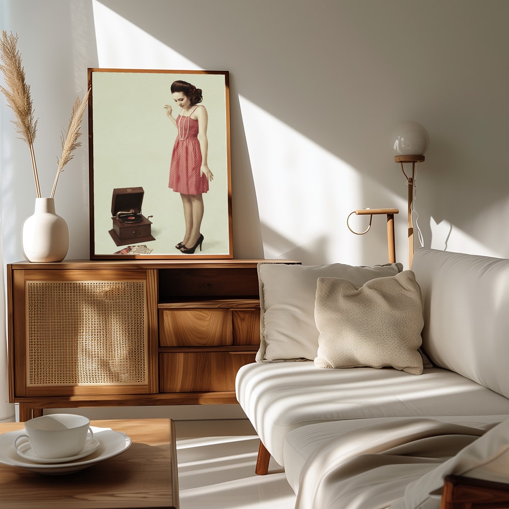 Vintage Woman and Gramophone