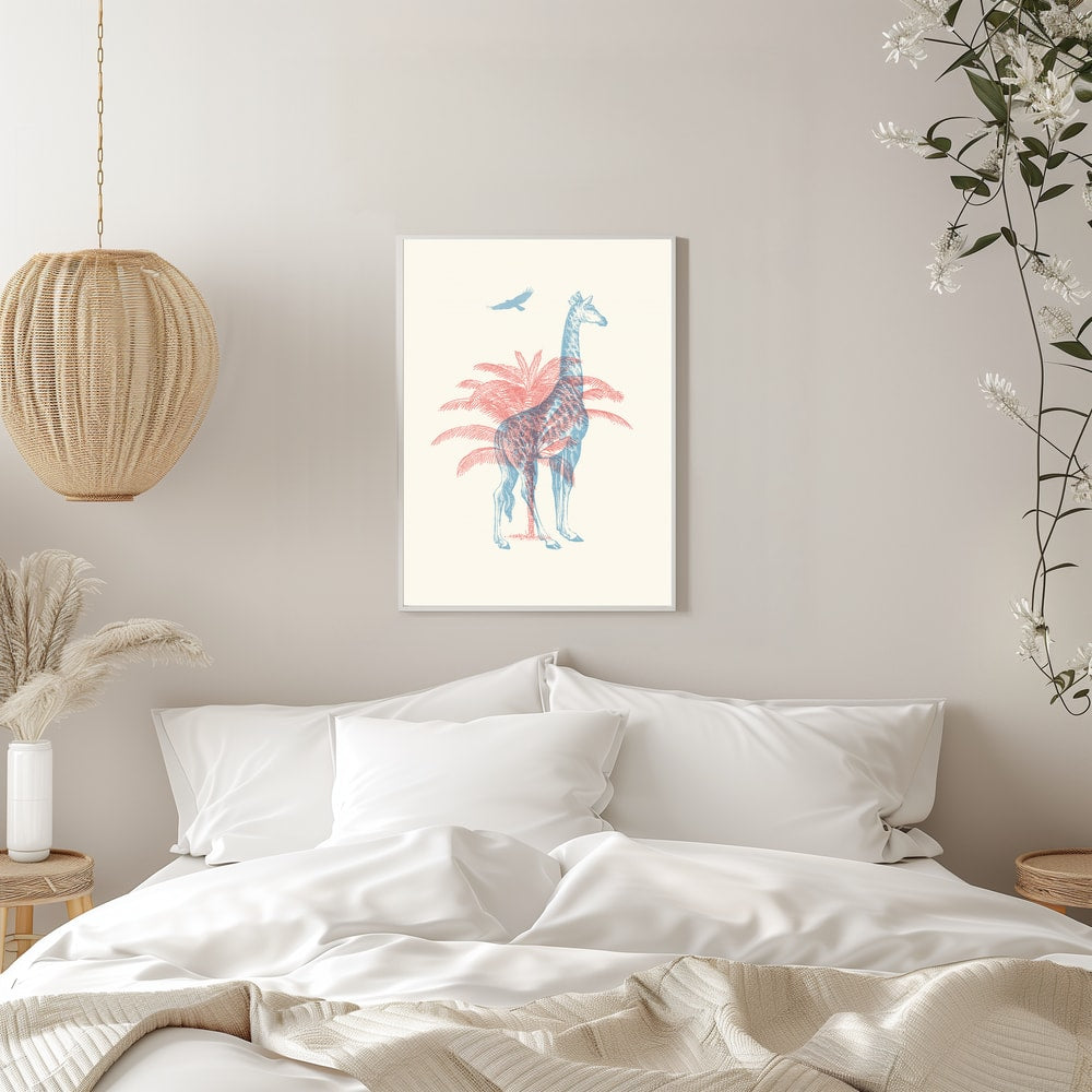 Vintage Safari Giraffe Palms