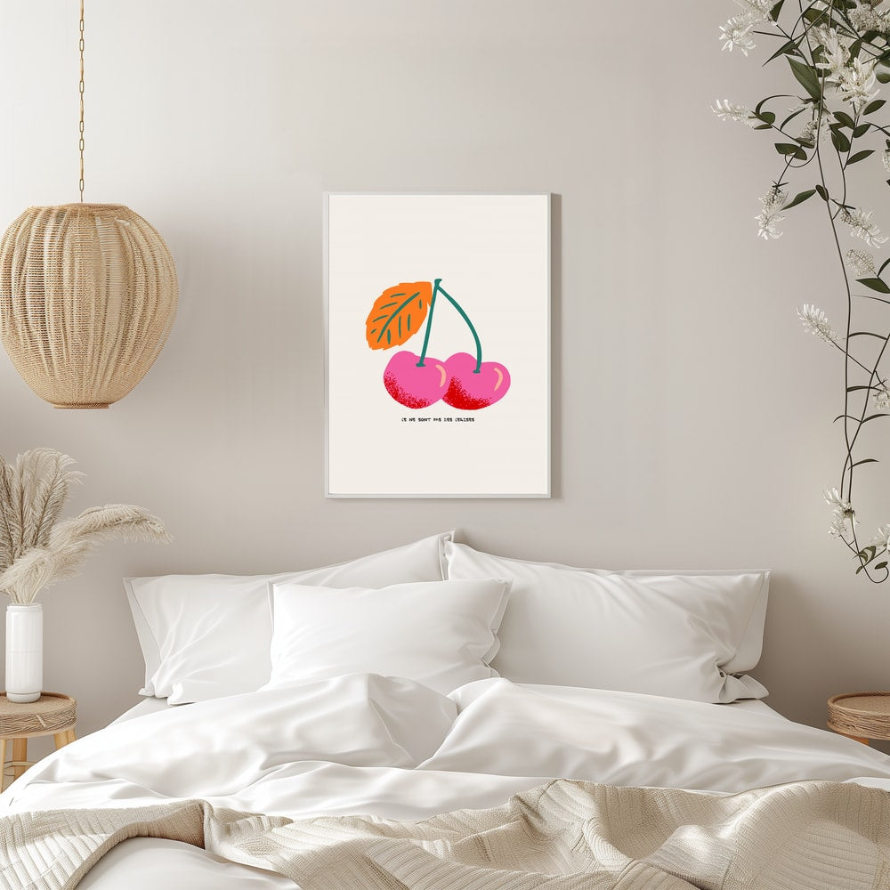 Pink Cherries Illustration