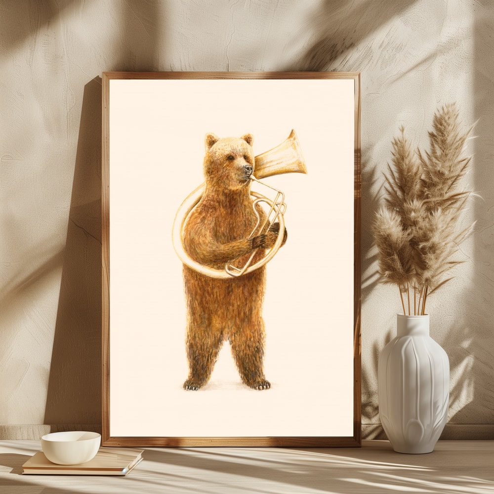 Whimsical Tuba Bear