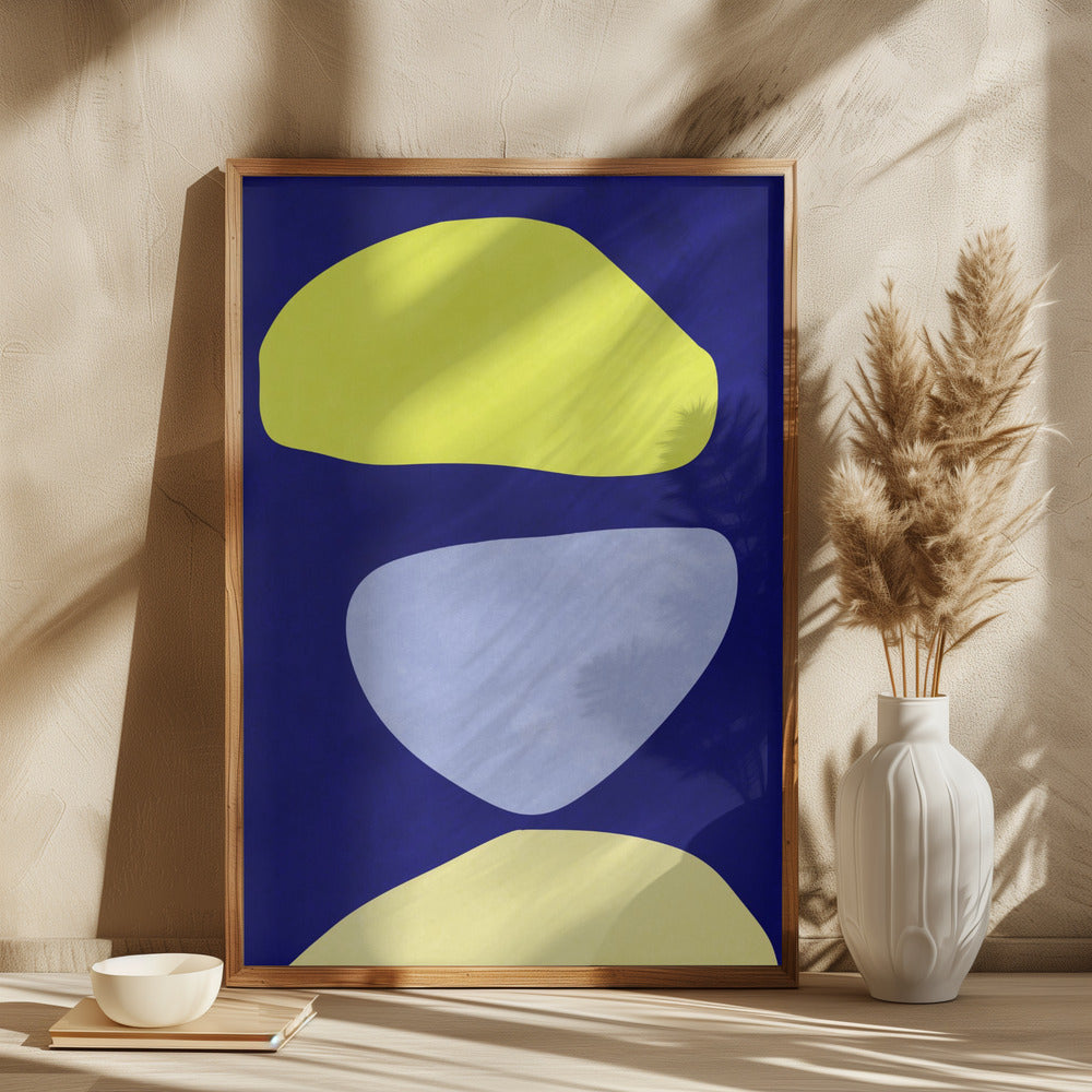 Abstract Forms Blue and yellow - plakatstore