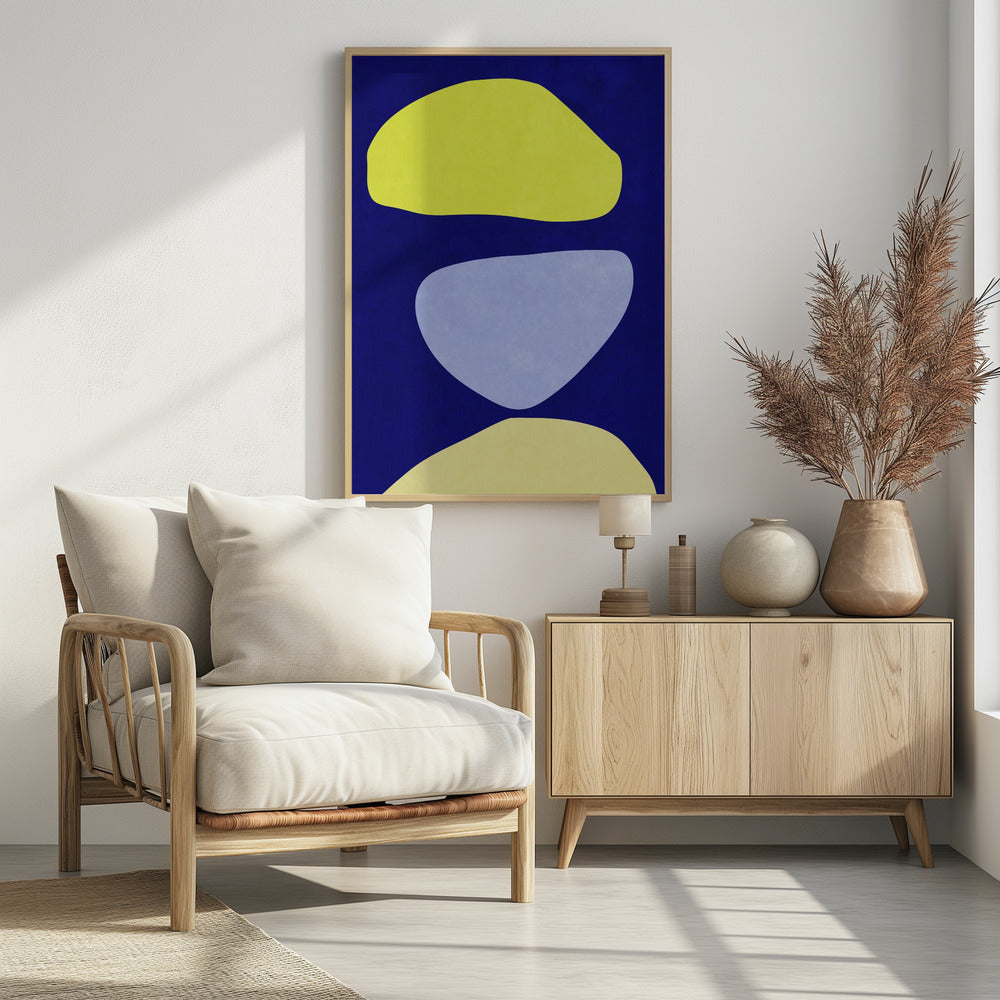 Abstract Forms Blue and yellow - plakatstore