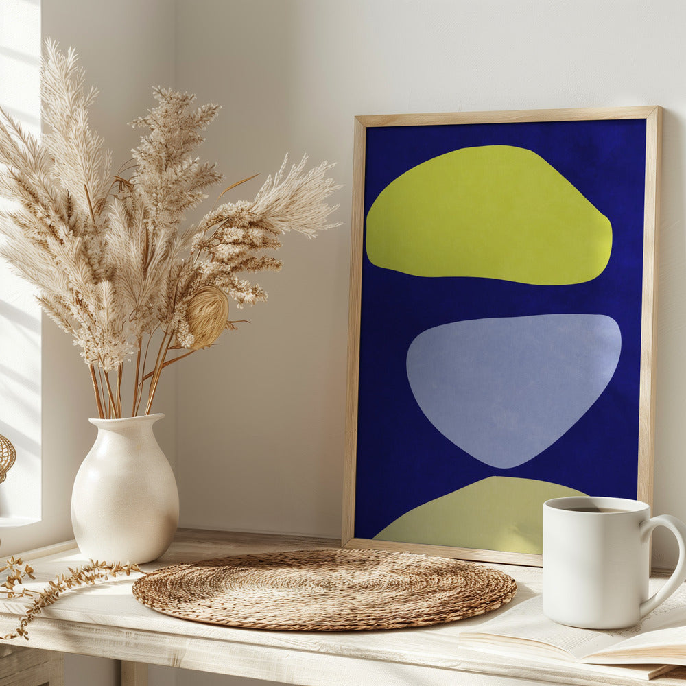 Abstract Forms Blue and yellow - plakatstore