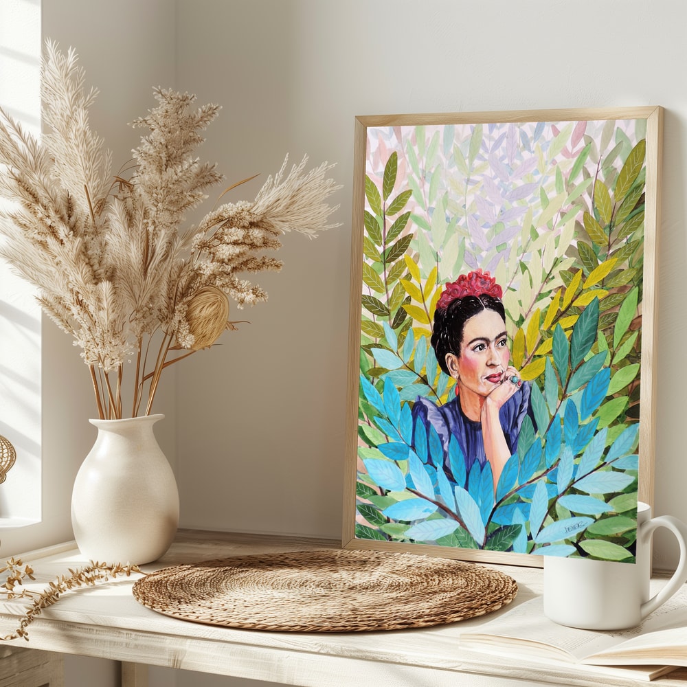 Woman in Lush Leaves