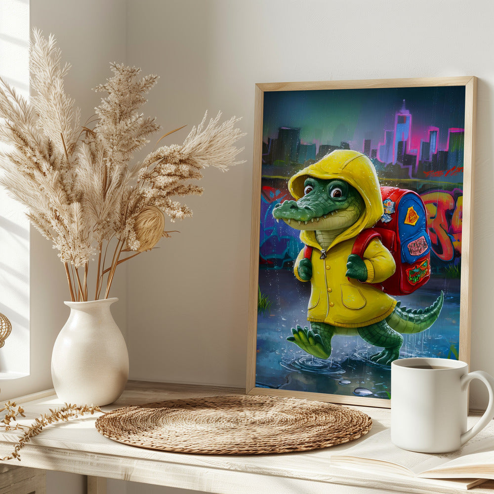 Baby Crocodile Going To School - plakatstore