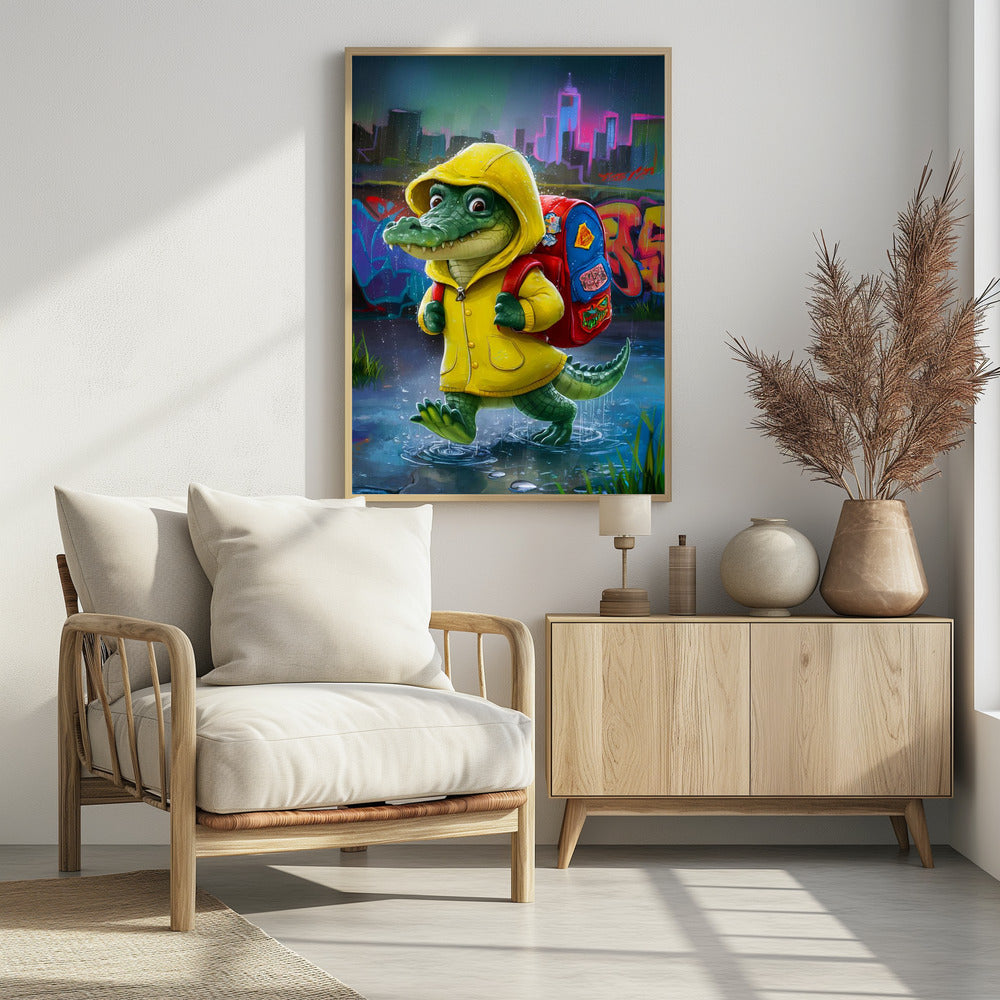 Baby Crocodile Going To School - plakatstore