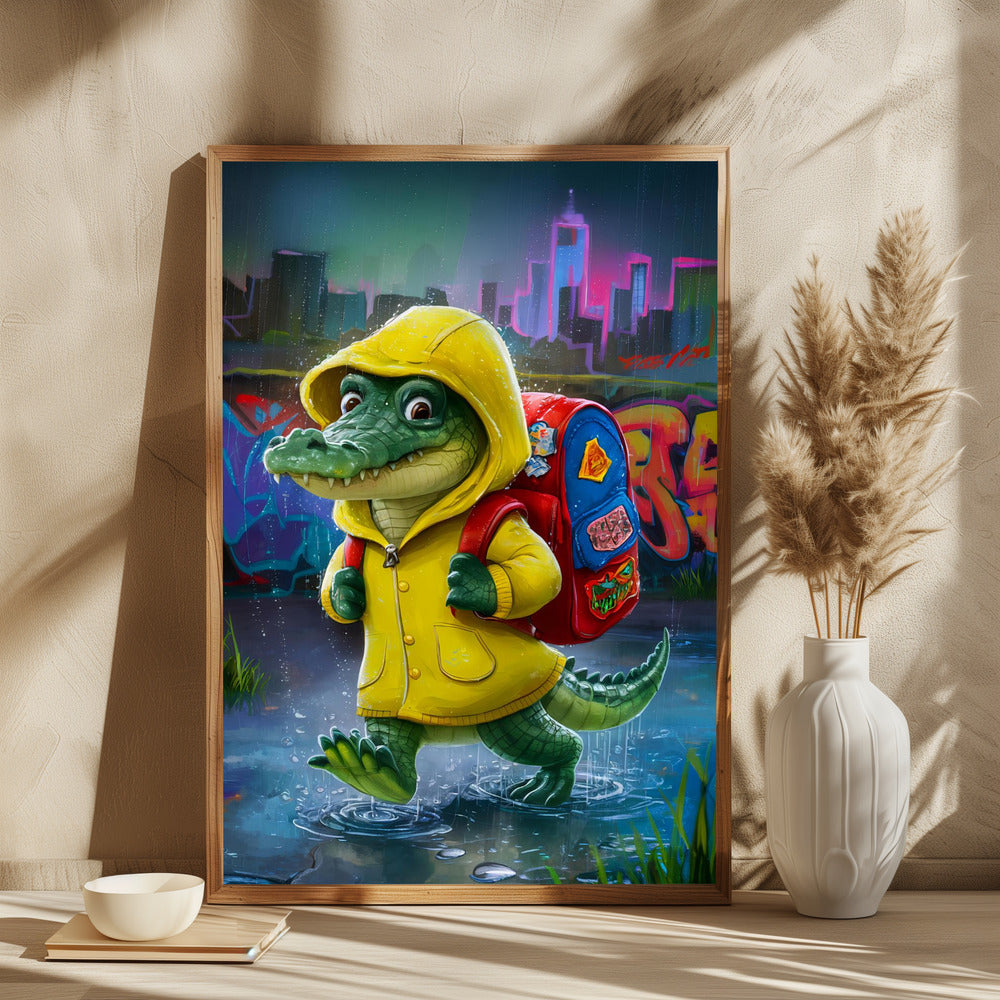 Baby Crocodile Going To School - plakatstore