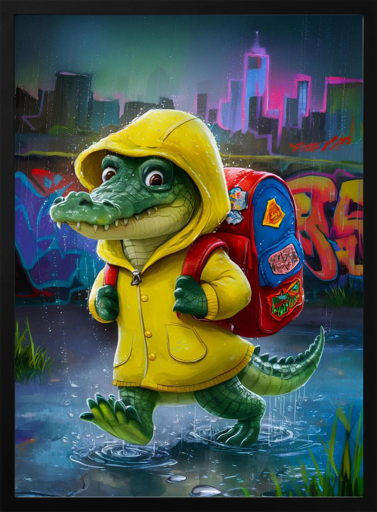 Baby Crocodile Going To School - plakatstore