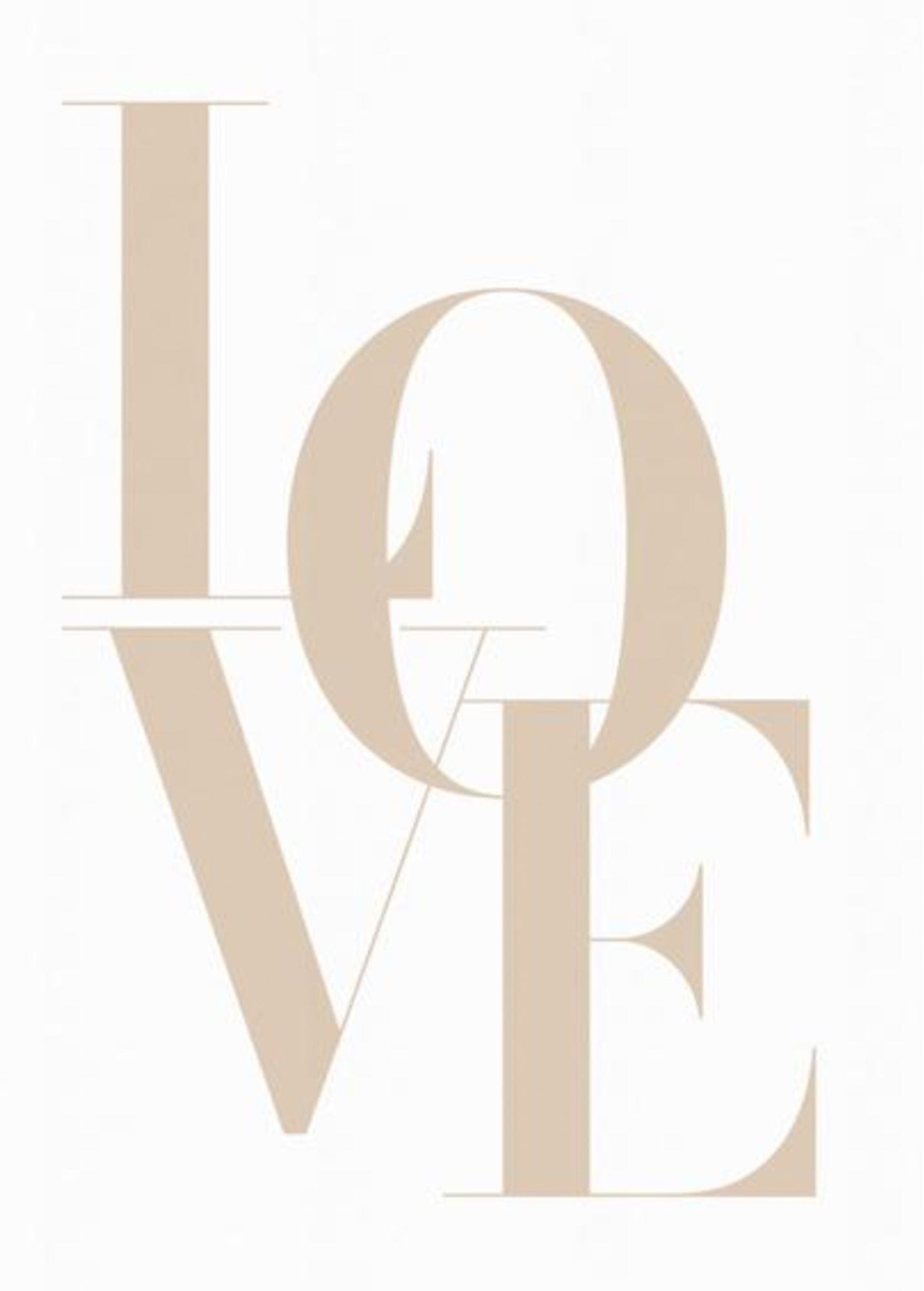 Beige Love Plakat - plakatstore.dk