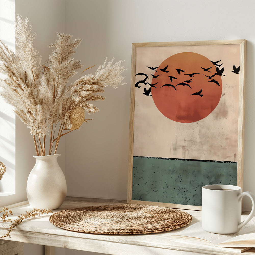 Birds Flying In the Sunset - plakatstore