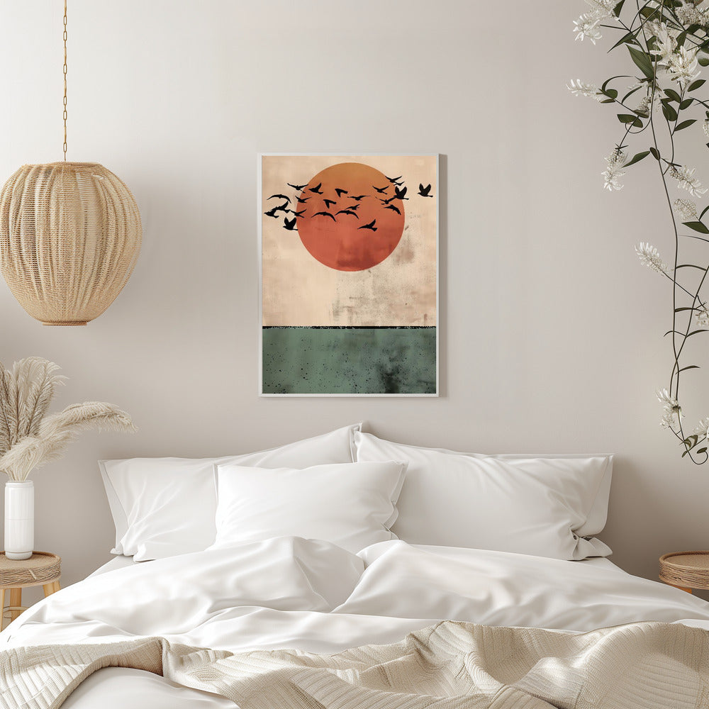 Birds Flying In the Sunset - plakatstore