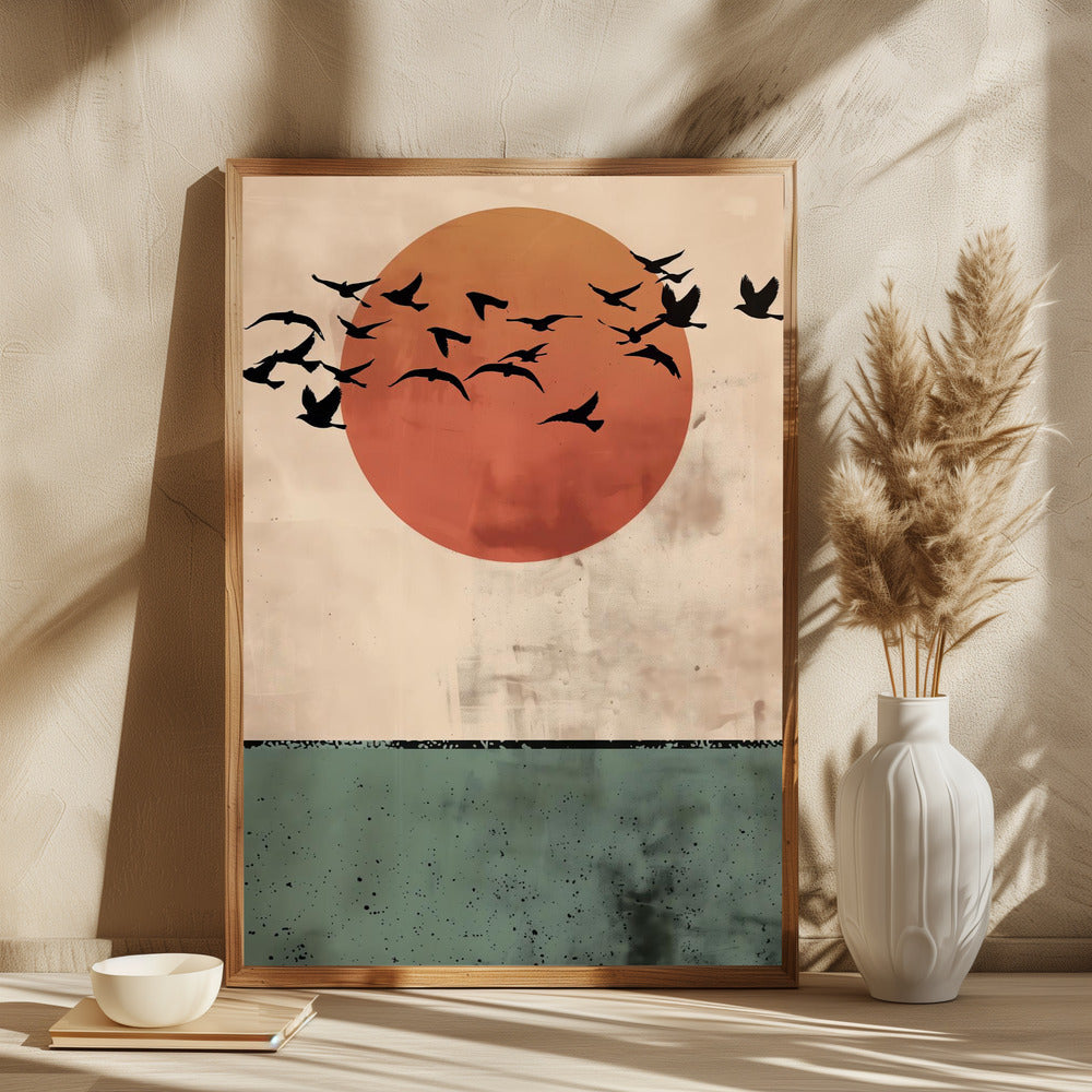 Birds Flying In the Sunset - plakatstore