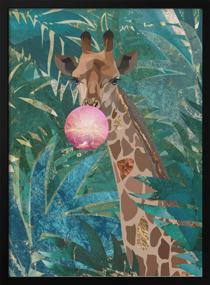 Bubblegum giraffe in the jungle - plakatstore