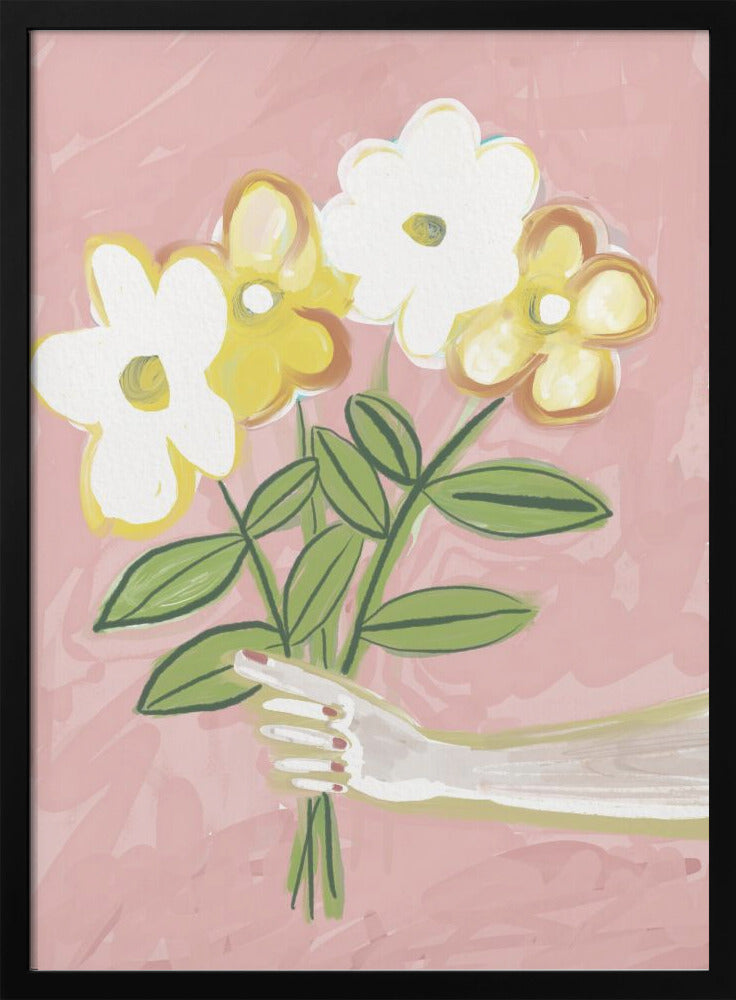 Bunch of Flowers Pink and Yellow - plakatstore