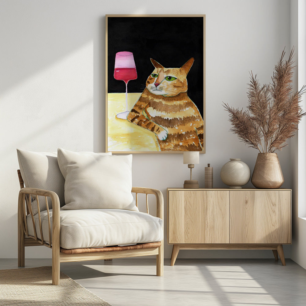 Cat Friday Night Drinks Wine Funny Cat Humour