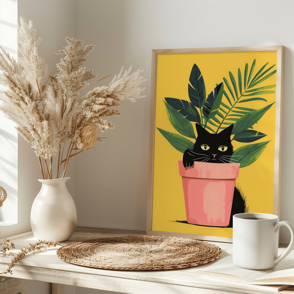 Cat In the Plant - plakatstore