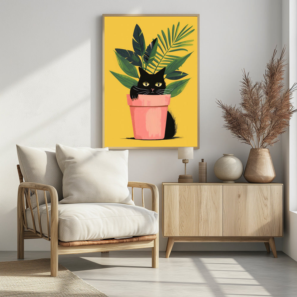 Cat In the Plant - plakatstore