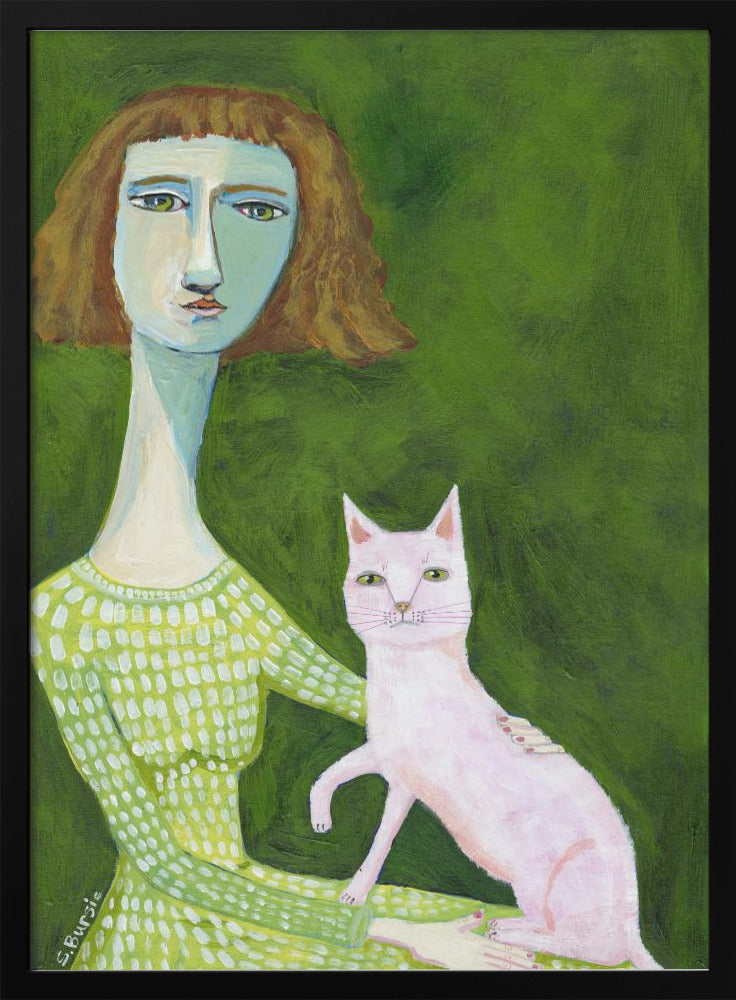 Cat Lady with pink cat